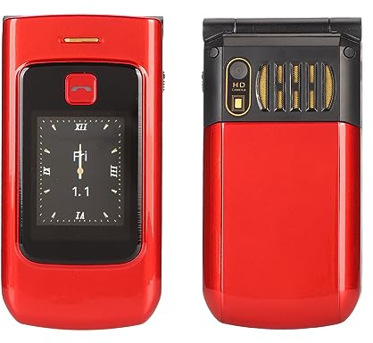 4G-Klapptelefon, Entsperrtes 32-MB-Klapphandy für Senioren, Business-Klapptelefon mit Großen Tasten und Klarem Klang, Dual-Screen-Display, SOS-Taste, 4800-mAh-Akku (Rot)