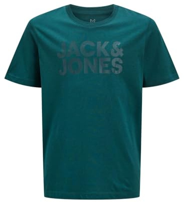 JACK & JONES JUNIOR JJECORP Logo Tee SS O-Neck SN JNR, Deep Teal/Print:jr/Large Print W.deep Teal,128