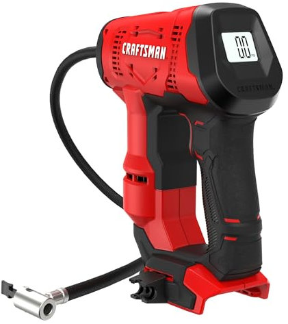 Craftsman V20 Cordless Inflator for Tires and Balls, High Pressure, PSI of 150, Bare Tool only (CMCE521B)