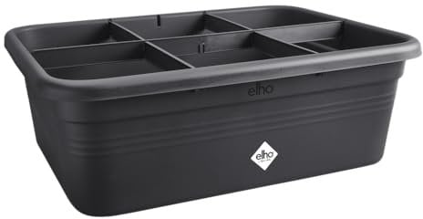 elho Green Basics Grow Garden I – Setzlingstablett – Kräuterpflanzkasten – 100% recycelter Kunststoff - Schwarz/Living Schwarz