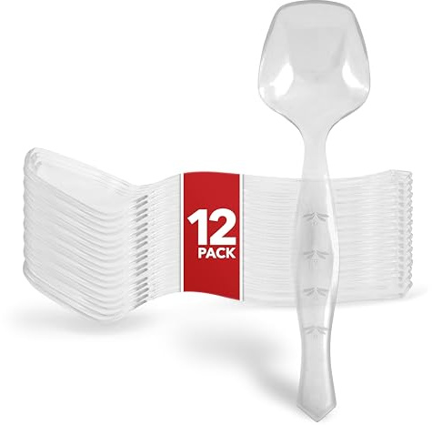 12 Count Clear Plastic Utensils for Catering, Weddings, Holidays, Buffet and Party Use – Stock Your Home