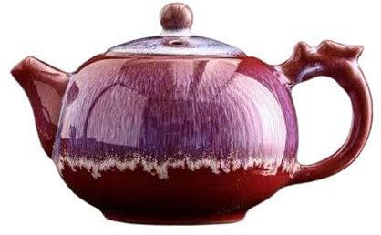 Teekannen-Set Puer Teekanne Und Tasse Set Erhitzter Kessel Chinesischer Becher Lehm Kreative Tianmu Glasur Wasserhahn Griff Teekanne Topf Für Teegeschirr Weihnachts Teekanne Und Tasse Set (Color : B