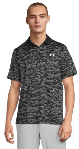 Under Armour Mens Perf 3.0 Printed Polo Black/Castlerock XL