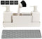 CAUTIOUS Organizador de Fregadero, Dispensador de Jabón de Esponja de Llástico, Juego de Dos Dispensadores de Jabón Líquido Lavavajillas 350ml, Organizador de Utensilios de Cocina (Blanco)