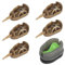 Fishing Feeder, Futterkorb Angeln, Feeder Zubehör, Method Feeder, Zum Fischen geeignet, 20g, 30g, 40g, 50g, 60g (6 Stück) Grün