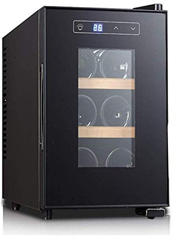 Suuim Mini cantinetta per Vino, Frigorifero Silenzioso, 6 Bottiglie di cantinetta per Vino Indipendente in Acciaio Inossidabile, con Porta in Vetro