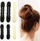POHOVE 6Stück Magischer Haarknoten,Hair Bun Maker Haarknotenmacher mit Haarband Haarhalter Schwamm Clips,Donut Brötchen Haar Twist Lockenwickler Donut Tools,3 Große 3 Kleine