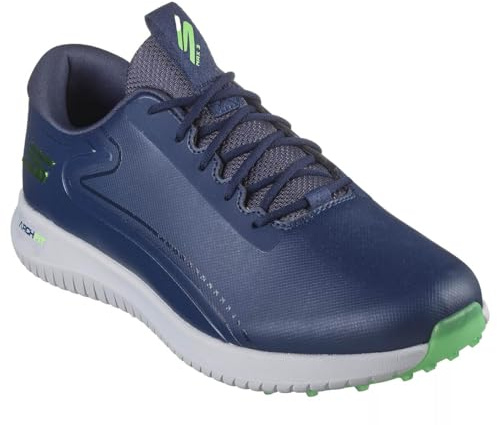 Skechers Men's GO Golf MAX 3 Sneaker, Navy Synthetic/Lime Trim, 11.5 UK