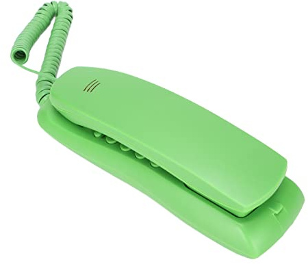 KXT628 - Telefono con cavo, montaggio a parete, per hotel e casa, telefono con filo con funzione di ricomposizione mute pausa per ufficio, casa, hotel (verde)