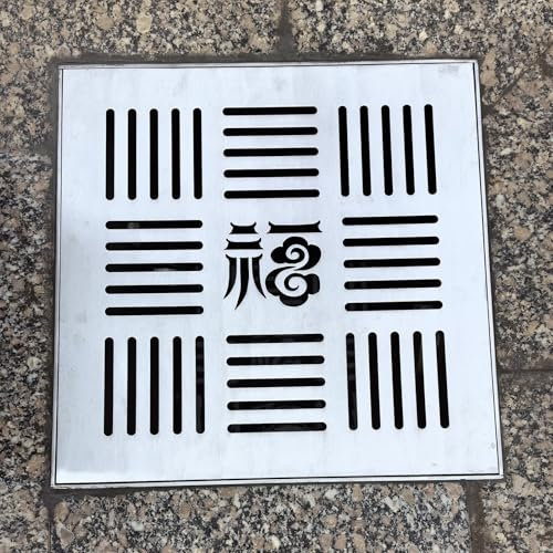 Entwässerungsrinne Quadratisches Abflussgitter aus Edelstahl 304, Regenrinne mit Sockel und Abnehmbarem Gitter, Bodenablaufabdeckung für Duschrinne, Abflusssiebe für den Hof(30cmx30cm(11 3/4x11 3/4)