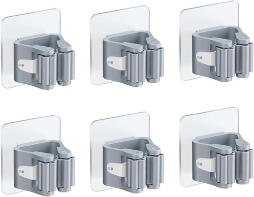 6 Pcs Broom Holder, Mop Holder, Home Organisation, Organisation, Kitchen Organisation, Broom Holder Wall Mounted, Mop And Broom Holder, Mop Holder Wall Mounted, Brush Holder Wall Mounted, Wall Clips