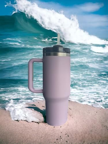 Große isolierte Trinkflasche mit Deckel, 1,2 Liter, für heiße oder kalte Getränke (Lila)