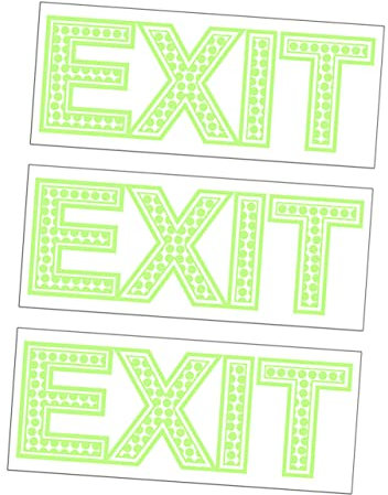 Yardenfun 3stücke Teiliges Exit Wandaufkleber Nachleuchtend Fluoreszierend Selbstklebend Für Glatte Oberflächen Wie Glas Lichtecht Grün Bei Tag Und Nacht Einfache Rückstandsfreie Montage