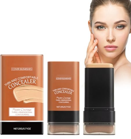 Fond De Teint En Stick, Fond De Teint Couverture, Avec Pinceau, Stick De Fond De Teint Mat, Fond De Teint Tenue Longue Durée, Facile À Appliquer (Couleur Naturelle) Correcteur Fin Et Confortable