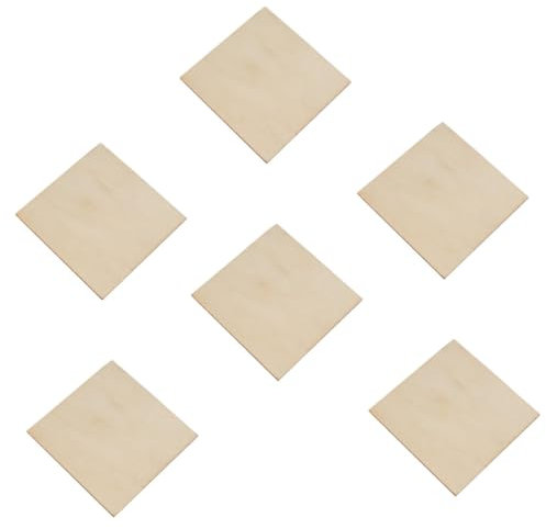 STOBOK 18 Stück Quadratische Holzspäne Spanplatten Rohlinge Quadratische Leere Holzspäne Bastelholzbrett Unfertige Holzscheiben Holzscheiben Quadratische