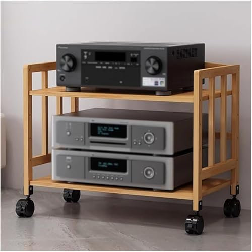 Home Audio Video Tower Media Stereo Component Unit Shelving, Record Player CD Cabinet Receiver Speaker Amplifier Stand, Corner Entertainment Center Game Consoles Storage Rack For Living G(Size:W-80cm)
