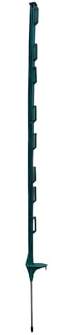 Green Electric Fence Posts 120cm (4ft) for Temporary Fencing for Gardens and Livestock, Heavy-Duty Poly Spikes for Rope, Wire, and Tape (10)