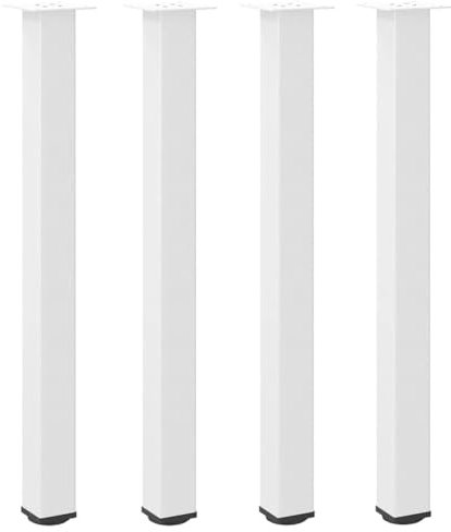 vidaXL Pieds de Table de Bar 4 pièces Blanc 90-92 cm Acier