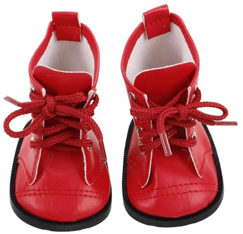 Abaodam Miniatur-Puppenstiefel Für Mädchen- Und Jungenpuppen Pu-Lederschuhe Als Puppenkleidungszubehör Passend Für 18-Zoll-Puppen 1 Paar
