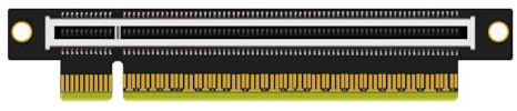 GLOTRENDS PA17 PCIe 5.0 X16 Riser-Adapterkarte, Links abgewinkelt und flach für die Installation in 1U/2U-Servern