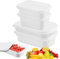 WIYETY Set di 4 stoviglie per forno a microonde con coperchio, stoviglie per forno a microonde per riscaldare, scatole Meal Prep, senza BPA (1600 ML+800 ML+700 ML+350 ML)