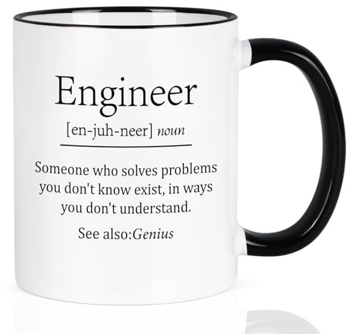 HSIRYAOHD Regalo per ingegnere, regalo per ingegnere, tazza con definizione ingegnere, tazza con definizione ingegnere, ingegnere qualcuno che, nome ingegnere, regalo per studenti di ingegnere, per