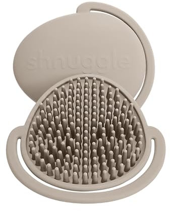 Shnuggle Cradle Cap Brush | Super Soft Silicone Baby Scalp Brush & Comb | Gentle Cradle Cap Treatment for Newborns | Baby Bath & Shampoo Accessory | Taupe