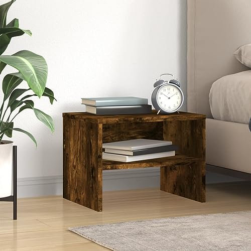puraday Comodino, organizer per comodino, comodino, comodino, comodino, console, comodino, affumicatura, 40 x 30 x 30 cm, materiale in legno
