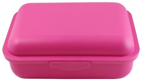 Emil Brotdose Schule Arbeit Kinder Junge & Mädchen Snackbox auch für Erwachsene Lunchbox mit Trennfach verstellbar BPA Frei (Pink)