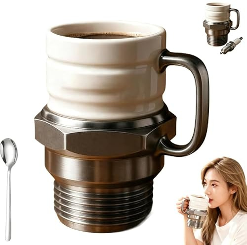 Spark Plug Mug, Engine Spark Plug Design, Novelty Coffee Mug for Car Lovers (1PC)