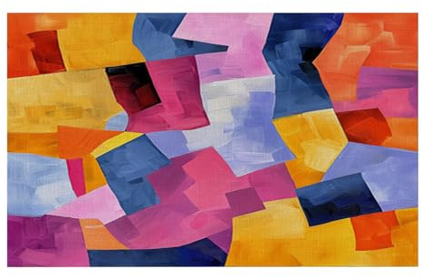 Fototapete Wohnzimmer Gelb Rosa Geometrie Foto Tapeten Wand Ohne Klebstoff Wallpaper Stoffwandbild für Schlafzimmer Flur Abziehbar Tapeten Vliestapete 300x240cm