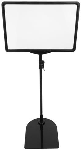 OFFIGAM Support Porte-Affiches de Table Réglable 35-60 CM pour Affiches A4 Présentoir Publicitaire Noir en Plastique Supermarchés Commerces Événements Présentoirs à Affiches