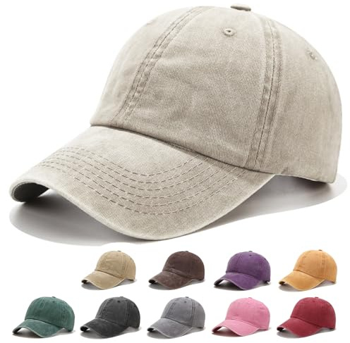 Fuantuda Casquette Baseball Rétro, Coton Anti Soleil Baseball Cap, Hommes Femmes Casquette Réglable 100% Coton, pour Le Running et Les Sports Extérieurs