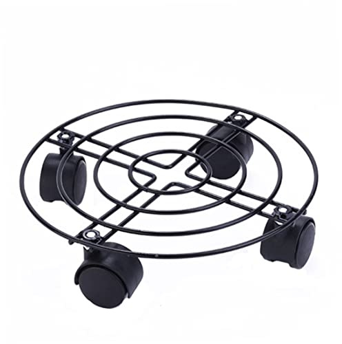 Nuiorfty Plant Caddy Wheel Planter Flower Pot Mover Iron Stand Trolley on Rollers Heavy Duty für Indoor Outdoor Garden 35cm