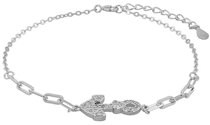 Akzent Armband Damen - Premium Armband Damen in Schwarz aus 925/- Silber, rhodiniert, 100% Wasserfest & Hautverträglich