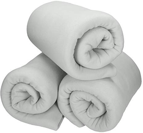 Betz 3 Stück Fleecedecke Kuscheldecke Wohndecke in Größe 130x170 cm Qualität 180 g/m Farbe Silbergrau