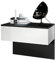 Vladon Nachttisch Sleep, Made in Germany, Nachttischschrank mit Schublade zur Wandmontage, Schwarz matt/Weiß matt (60 x 46 x 35 cm)