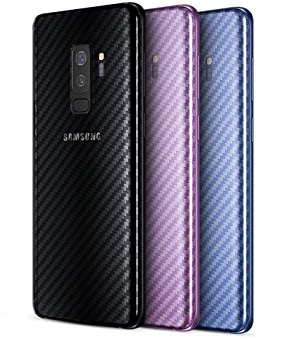 qichenllu Carbon Muster 4 Stück Rückseite Folie für S9 Plus,Folie Hinten für Samsung Galaxy S9 Plus,Klar Matt Klebefolie Kratzfest Hinten Schutz