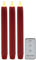 Tronje 3er Set LED Stabkerzen 24cm Rot 5h-Timer Kunstkerze Tafelkerze bewegliche flackernde Flamme Bruchsicher Windfest