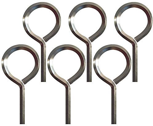 5/32” Standard Hex Dogging Key with Full Loop, Allen Wrench Door Key for Push Bar Panic Exit Devices, Solid Metal - 6 Packs