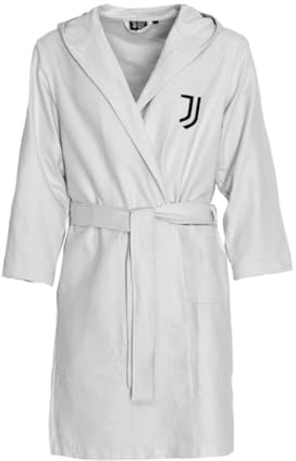 hermet Juventus FC, Accappatoio in Microfibra Tinta Unita, Bianco, Salvaspazio, Taglia M, Prodotto Ufficiale