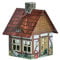 Crottendorfer - Räucherhaus Metall inkl. Räucherkerzenhalter - für Räucherkerzen Gr. M - Maße: 7,2 x 7,8 x 9,8cm - Motiv: Bauernhaus - Made in Germany