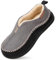 EverFoams Men's Micro Suede Memory Foam Moccasin Slippers with Fuzzy Sherpa Lining and Anti-skid Sole Grey Size 7 UK