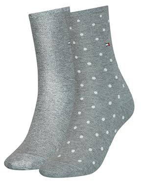 Tommy Hilfiger Damensocken mit Punkten Middle Grey Melange - 35/38