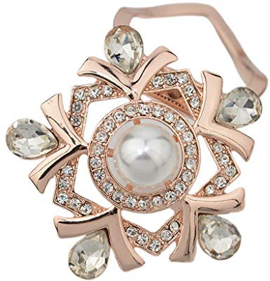 Baoblaze Damen Strass Perlen Schalclips Tuchclip Tuchhalter Tuchspange Tuchbrosche für Schal und Tuch, Weiß