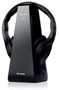 Meliconi Auriculares de TV inalámbricos HP Digital Pro 100% Digitales con Base de Carga de diseño, Color Negro