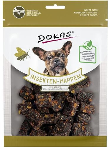 Dokas Dog Snack Insekten-Happen Mehlwürmer, Grillen, Süßkartoffel 100 g (Menge: 10 je Bestelleinheit)