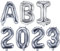 XXL Folien-Ballons ABI 2025 in silber Buchstaben-Girlande Luft-Ballons Schriftzug Höhe 35cm Abitur Schul-Abschluss Abi-Party Feier Schul-Ende Gymansium Matura Diplom Reife-Prüfung Raum-Deko-ration