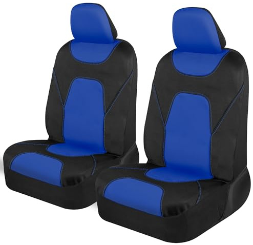 Motor Trend AquaShield Autositzbezüge für Vordersitze, Blau - 3 Schichten Wasserdicht Sitzbezüge, Neopren Material mit modernem seitenlosen Design, Universal Fit für Auto LKW Van SUV