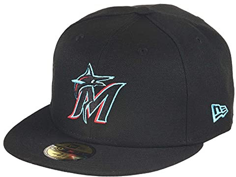 New Era Miami Marlins MLB Cap 59Fifty Basecap Baseball Kappe Schwarz - 7 1/2-60cm (XL)